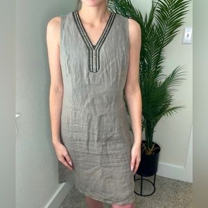 Linen Gray Sleeveless Midi Dress